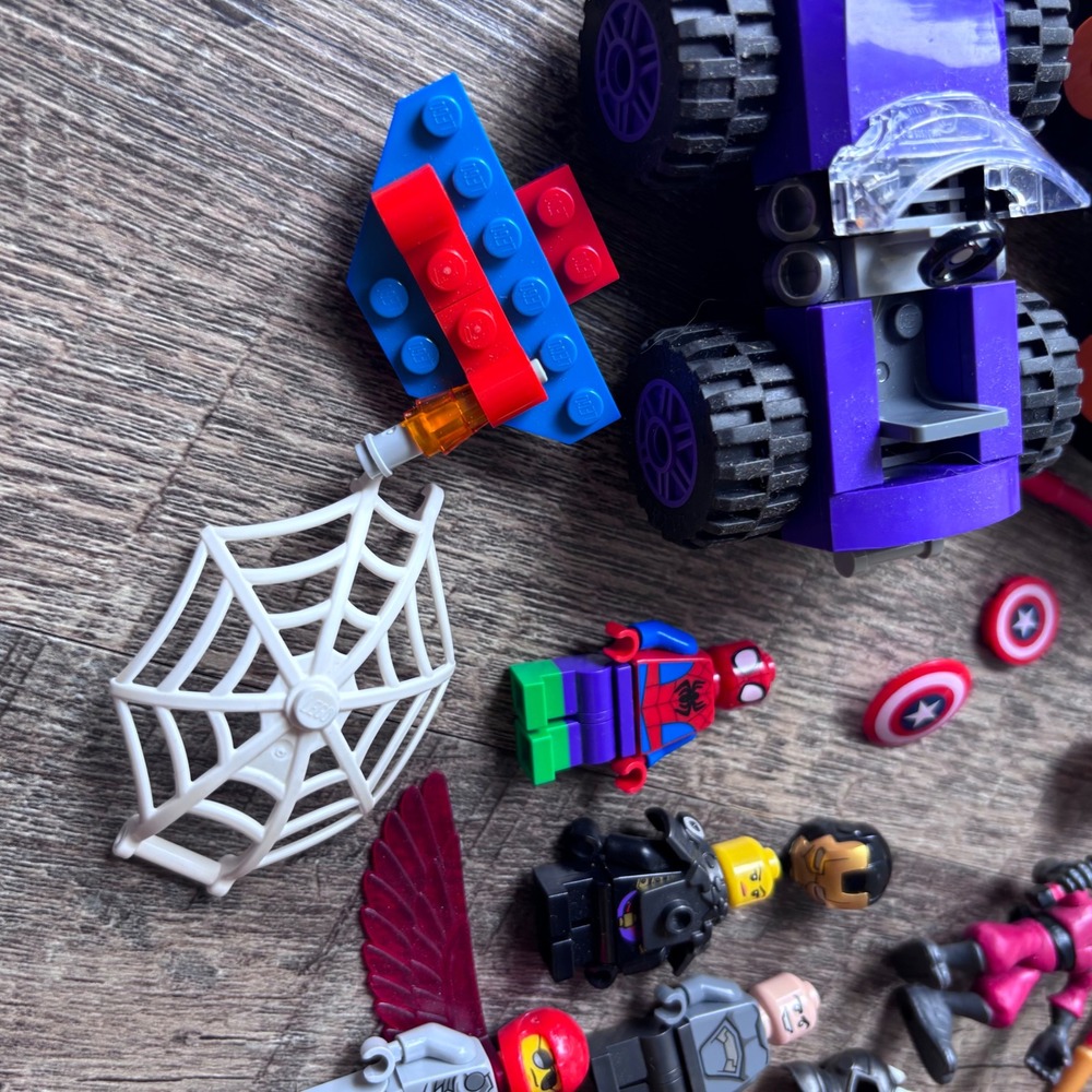 LEGO Marvel Super Heroes Minifigure Vehicle Lot spider man Captain America - Picture 4 of 12